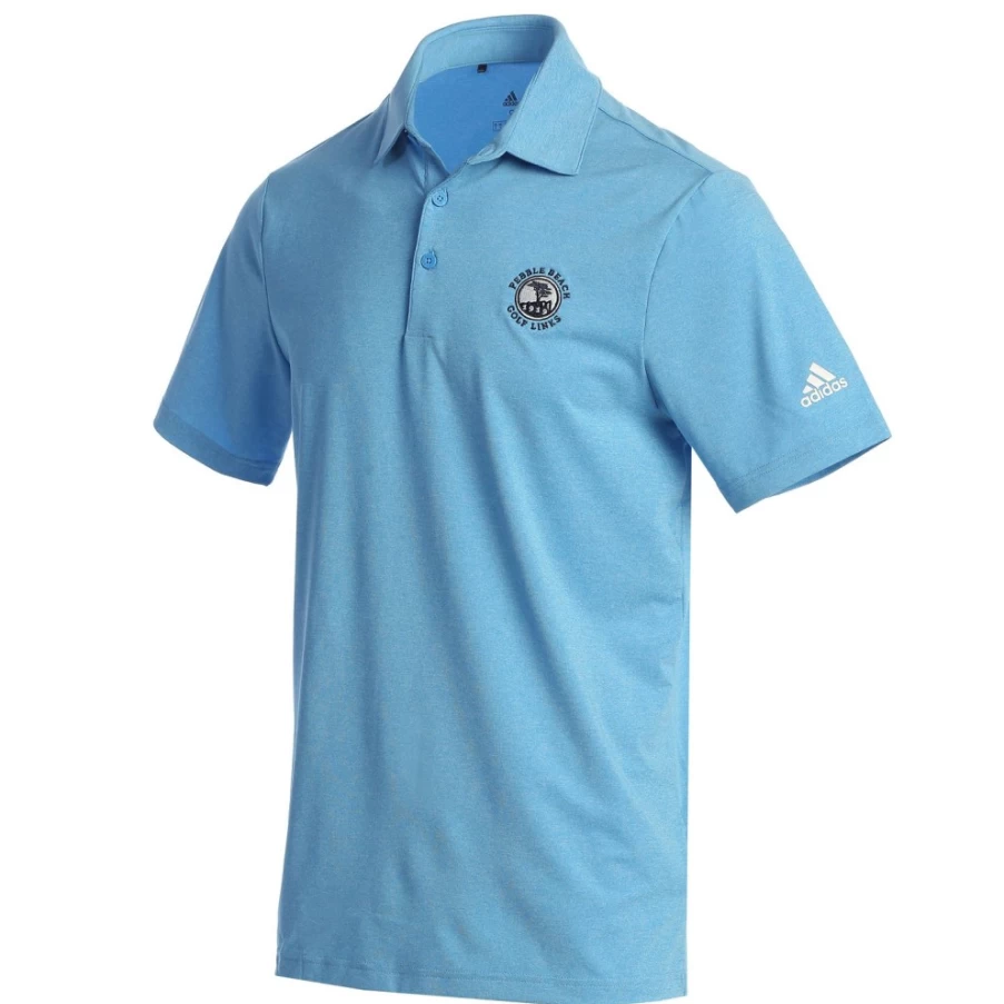 Pebble Beach Men's Performance Polo Shirt - Adidas Ultimate365 Pulse Blue Golf Shirt for Men