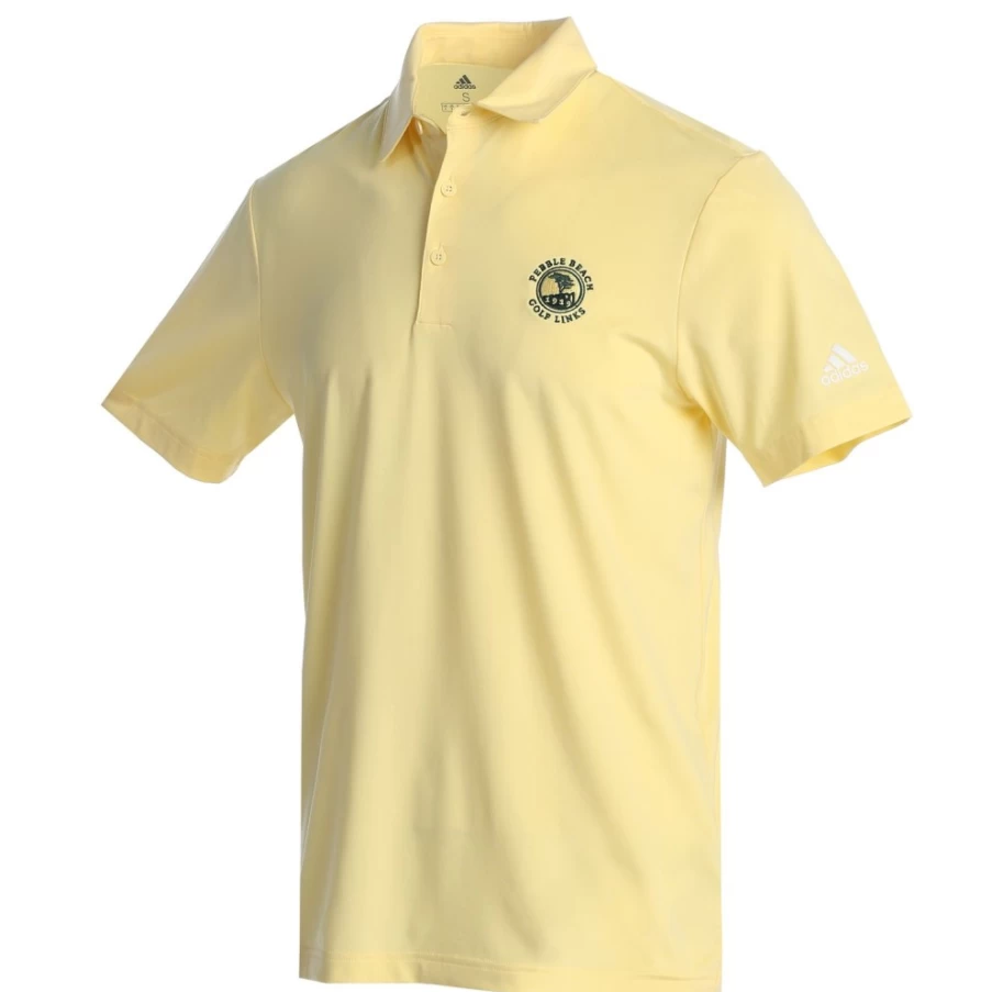 Pebble Beach Men's Ultimate365 Performance Polo Shirt - Adidas Golf Apparel in Vibrant Yellow