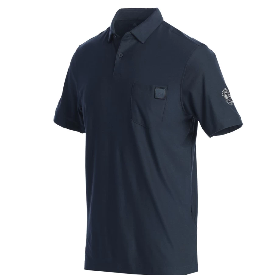 Men's Pebble Beach Fall Tones Pocket Polo Shirt by Adidas – Classic Golf & Casual Style