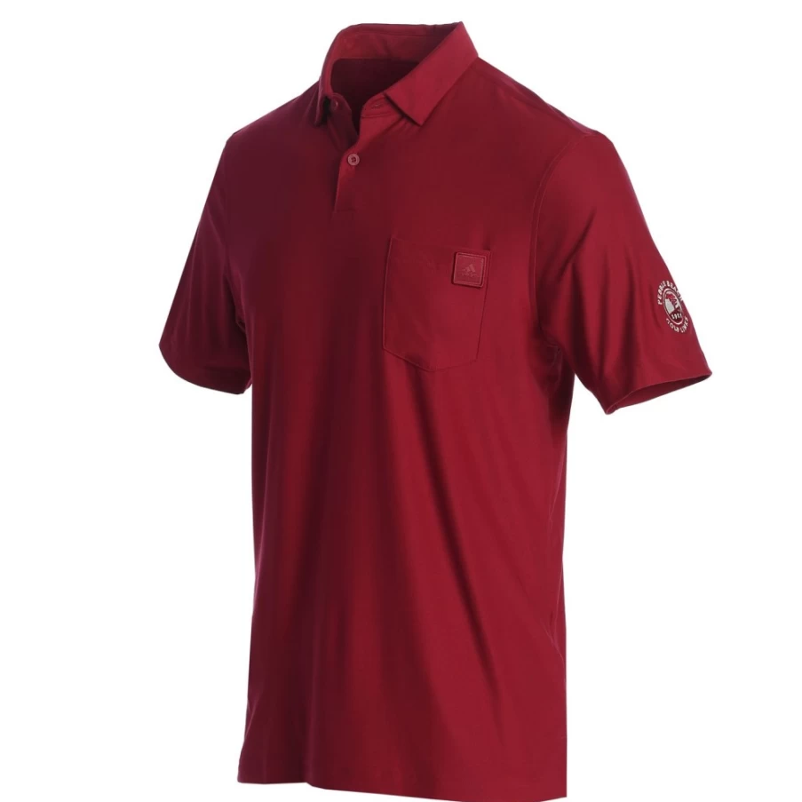 Men's Pebble Beach Fall Tones Pocket Polo Shirt by Adidas – Classic Golf & Casual Style