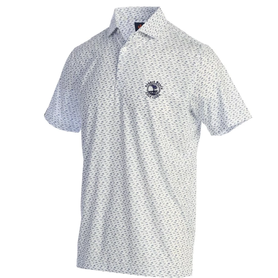 Men's Pebble Beach Golf Polo Shirt - Donald Ross Collection Vintage Fossil Design